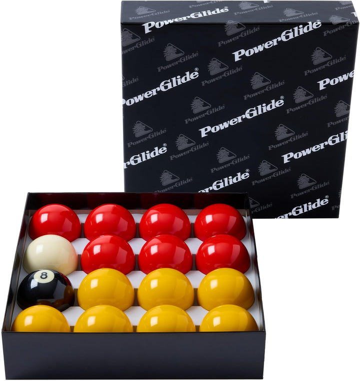 PowerGlide 16 Bällebad Billard-Set | Rot und Gelb | Turnier | 4,8 cm, 5,1 cm oder 5,1 cm volle Gröss