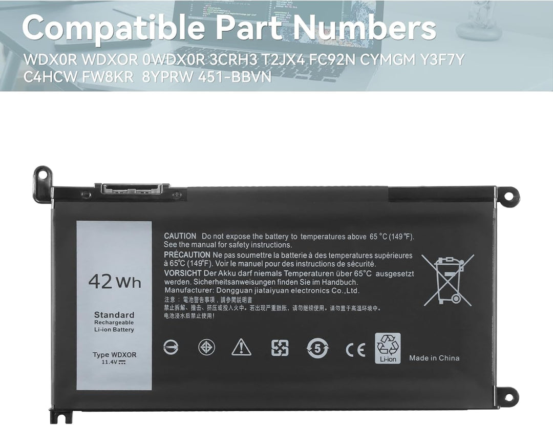 WDX0R WDXOR Laptop Akku für Dell Latitude 3180 3480 3580 3189 3379 Inspiron 15 5565 5567 5568 5578 5