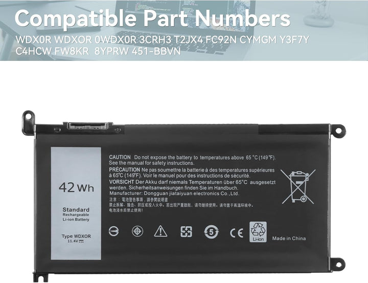 WDX0R WDXOR Laptop Akku für Dell Latitude 3180 3480 3580 3189 3379 Inspiron 15 5565 5567 5568 5578 5