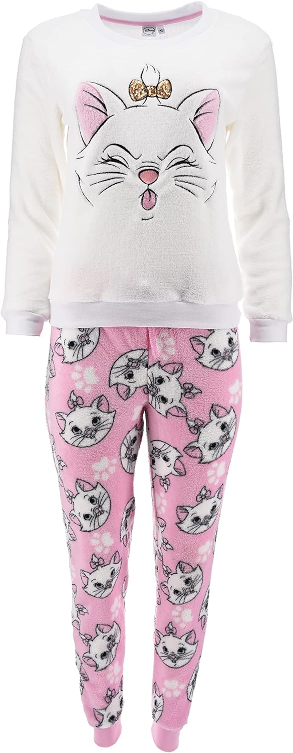 The Aristocats Damen Lang Pyjama Schlafanzug L Weiss, L Weiss