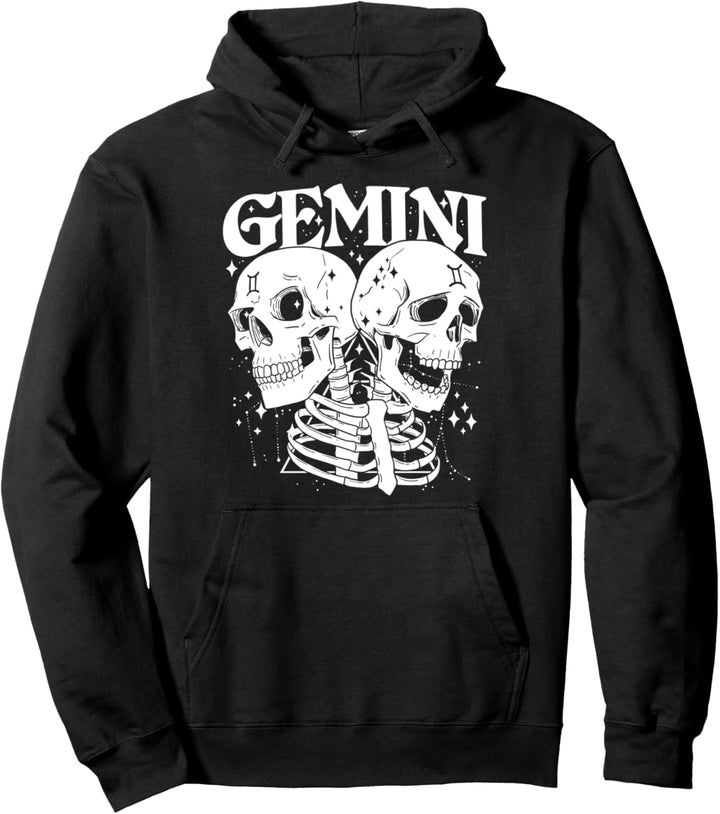 Blackcraft Zodiac Signs Gemini Skull Magische Hexenerde Pullover Hoodie