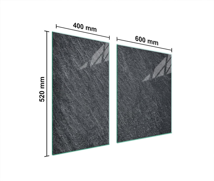 DarHaus Herdabdeckplatten tweiteilig 100x52 cm Ceranfeld Abdeckung Glas Spritzschutz Abdeckplatte Gl