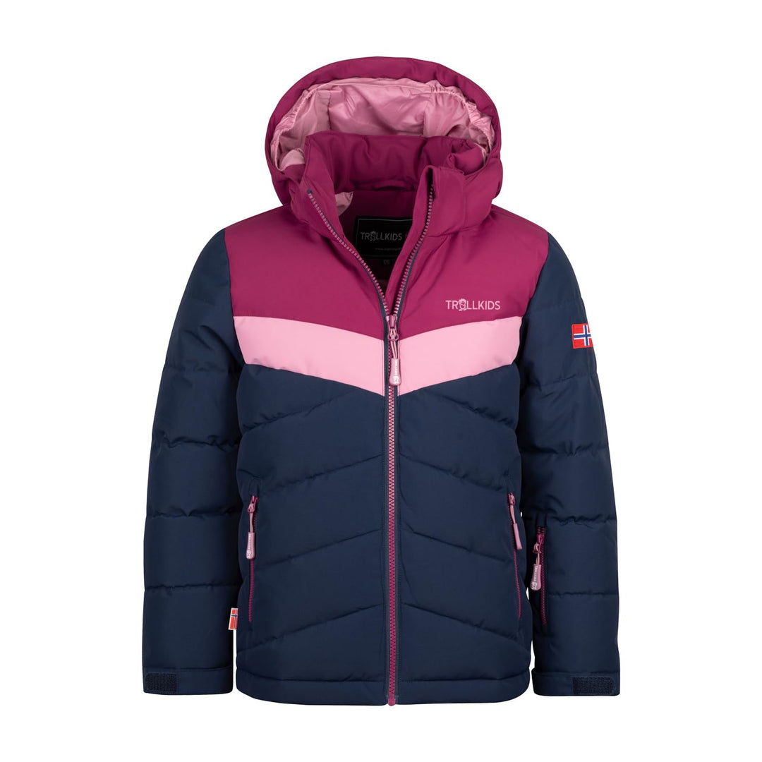 Trollkids Mädchen Winterjacke Gryllefjord 92 Marineblau/Violett, 92 Marineblau/Violett