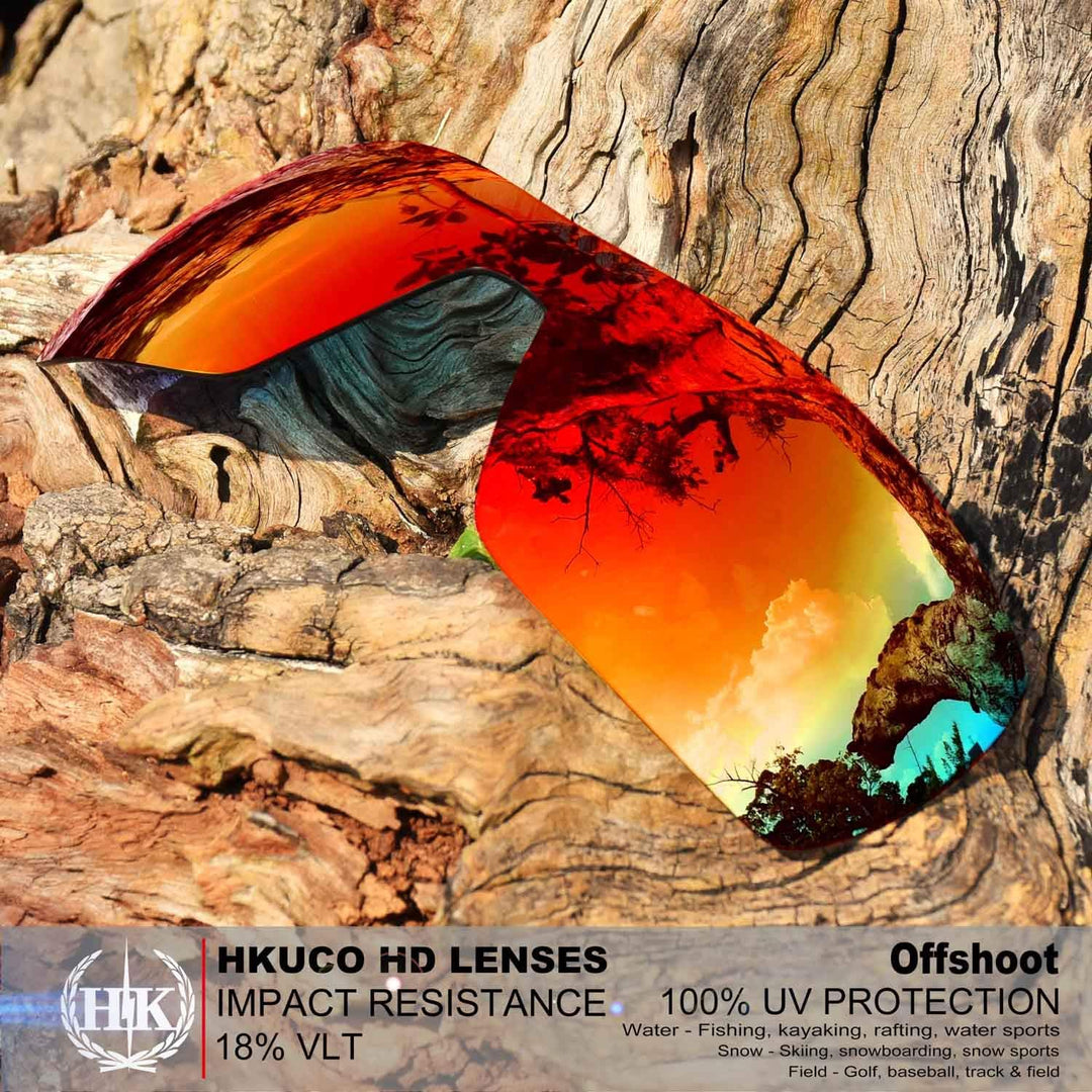 HKUCO Plus Mens Replacement Lenses For Oakley Offshoot Sunglasses Red/Blue Polarized