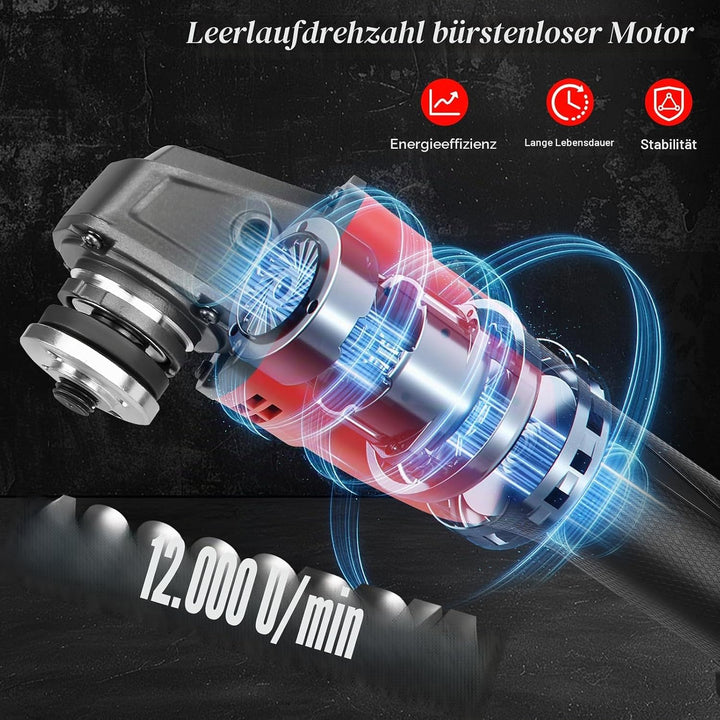 Akku-Winkelschleifer für Milwaukee 18 V Akku, 125 mm, 12000 U/min, bürstenloses Schleifwerkzeug mit