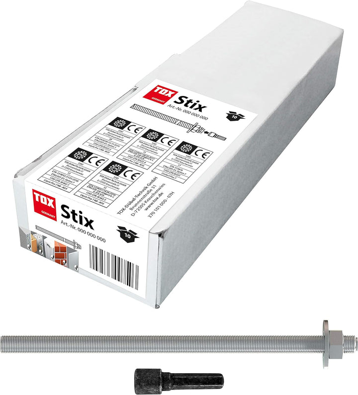 TOX Gewindestange Stix Edelstahl A4 M12 x 160, 10 Stück - 070171191 Edelstahl M12x160 mm, Edelstahl