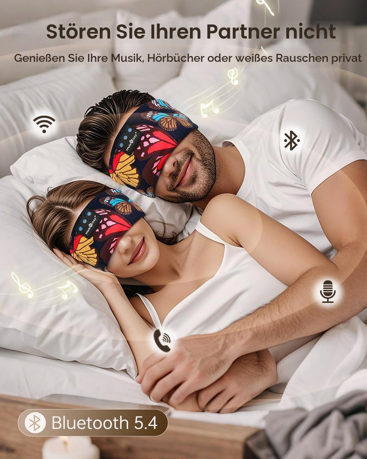 MUSICOZY Schlafkopfhörer Bluetooth, Schlaf Kopfhörer Seitenschläfer Kabellos Sport Kopfhörer Stirnba
