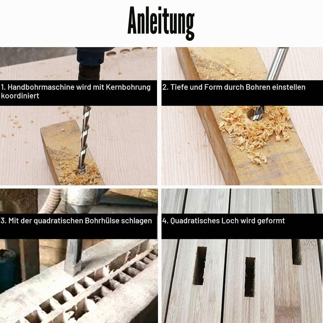 20mm Vierkantloch-Einsteckmeisselbohrer, Lager Stahl Holzbearbeitung Vierkantlochbohrer-Fräser