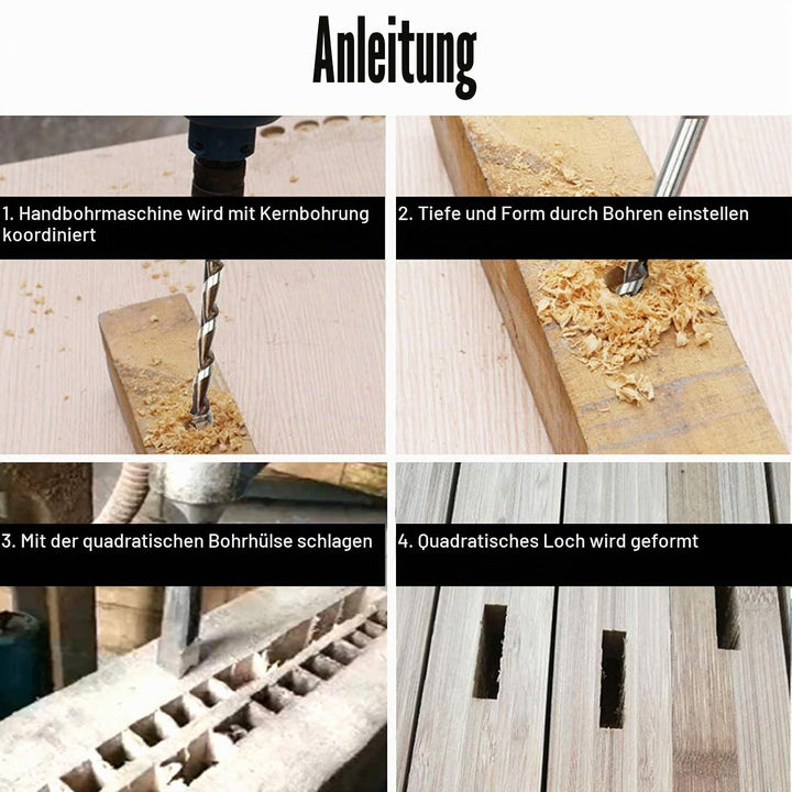 20mm Vierkantloch-Einsteckmeisselbohrer, Lager Stahl Holzbearbeitung Vierkantlochbohrer-Fräser
