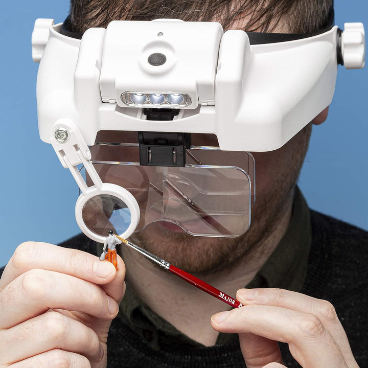 Lightcraft Professionelle LED Kopfbandlupe mit zweifacher Vergrösserung und Lupe