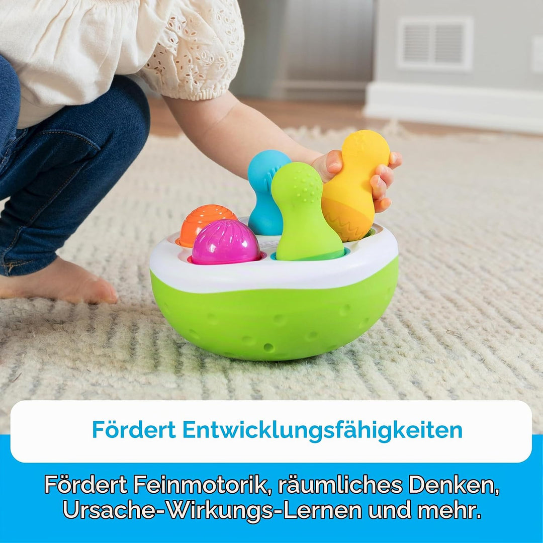 Fat Brain SpinnyPins Spielzeug, Lernspielzeug Babys, Kegelspielzeug für Kleinkinder, Spielzeug für B