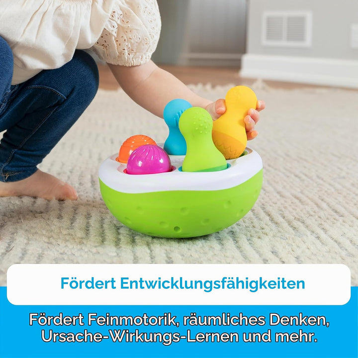 Fat Brain SpinnyPins Spielzeug, Lernspielzeug Babys, Kegelspielzeug für Kleinkinder, Spielzeug für B