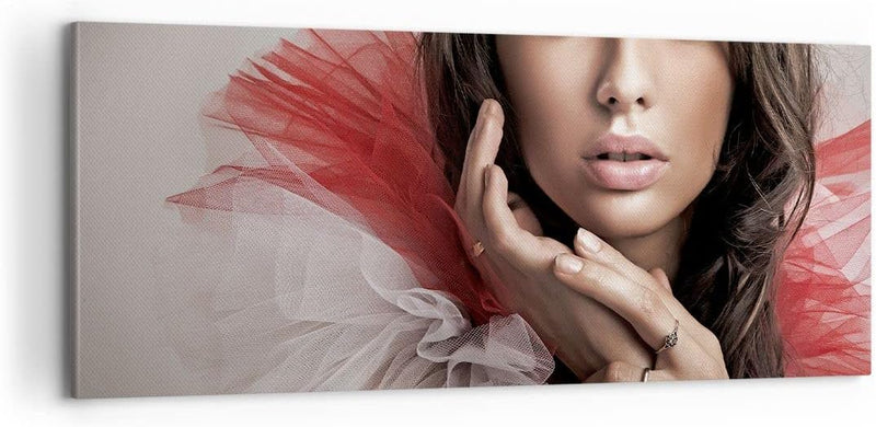 Panorama Bilder auf Leinwand 100x40cm Leinwandbild Schönheit kleid mode modell Gross Wanddeko Bild S