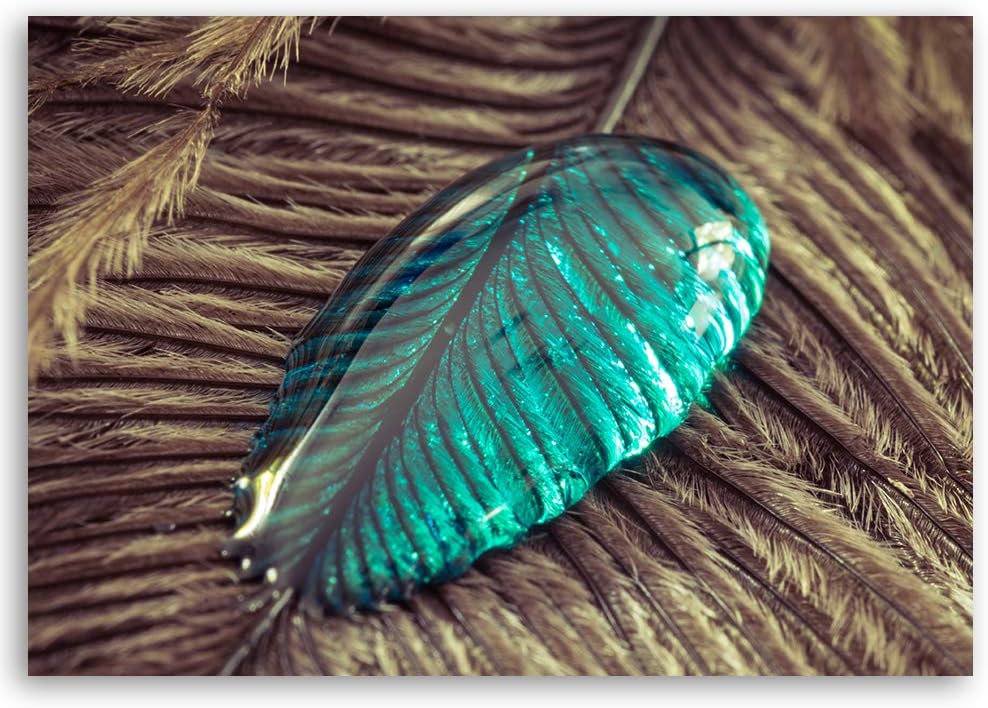 Feeby Wanddeko Tropfen Leinwandbild Kunstdruck abstrakt Blau 100x70 cm M14244 100x70 cm, M14244 100x