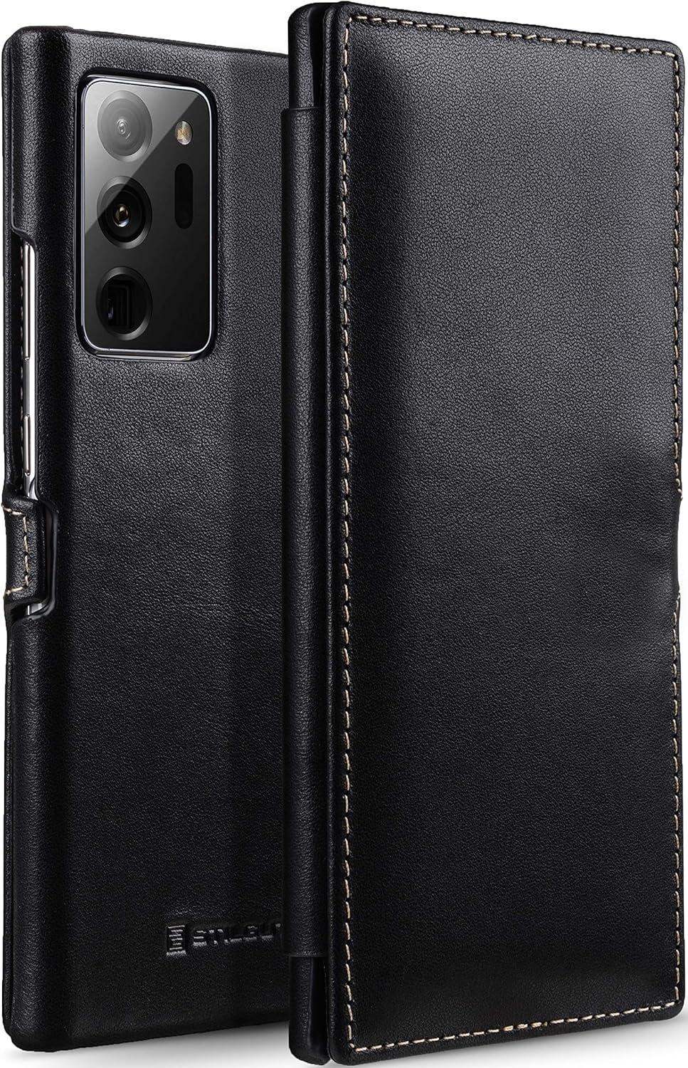 STILGUT Book Case kompatibel mit Samsung Galaxy Note 20 Ultra Hülle aus Leder mit Clip-Verschluss, L