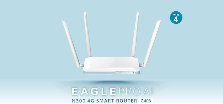 D-Link G403/E EAGLE PRO AI N300 4G Smart Router (4G Download bis zu 150Mbps, Wi-Fi N300, AI Wi-Fi Op