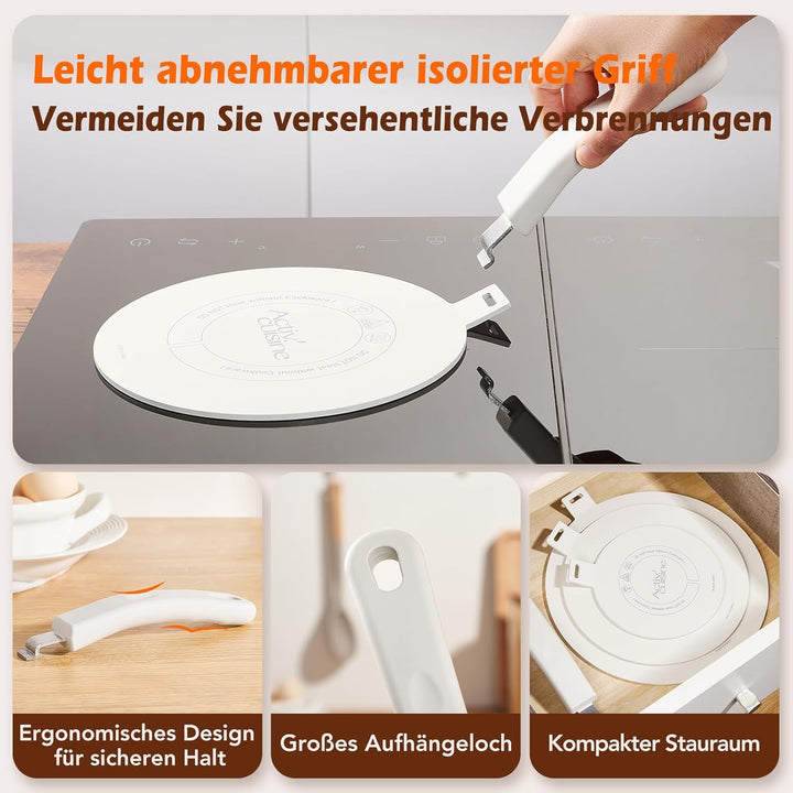 ACTIV CUISINE Induktion Adapterplatte 20 cm Induktionsadapterplatte mit abnehmbarem Griff Moka Induk