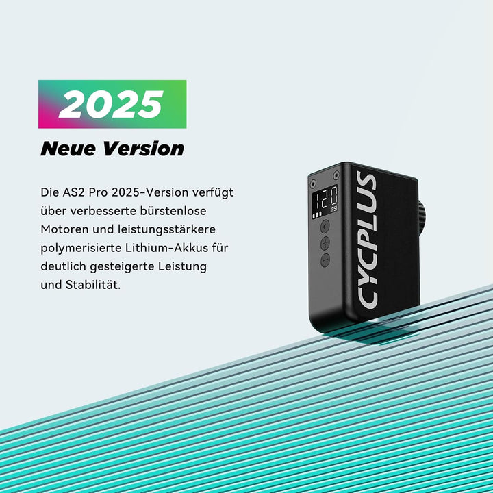 CYCPLUS AS2Pro Tiny Elektrofahrradpumpe, 120g, Aluminiumgehäuse | 120PSI, Auto-Stopp, Druckanzeige,