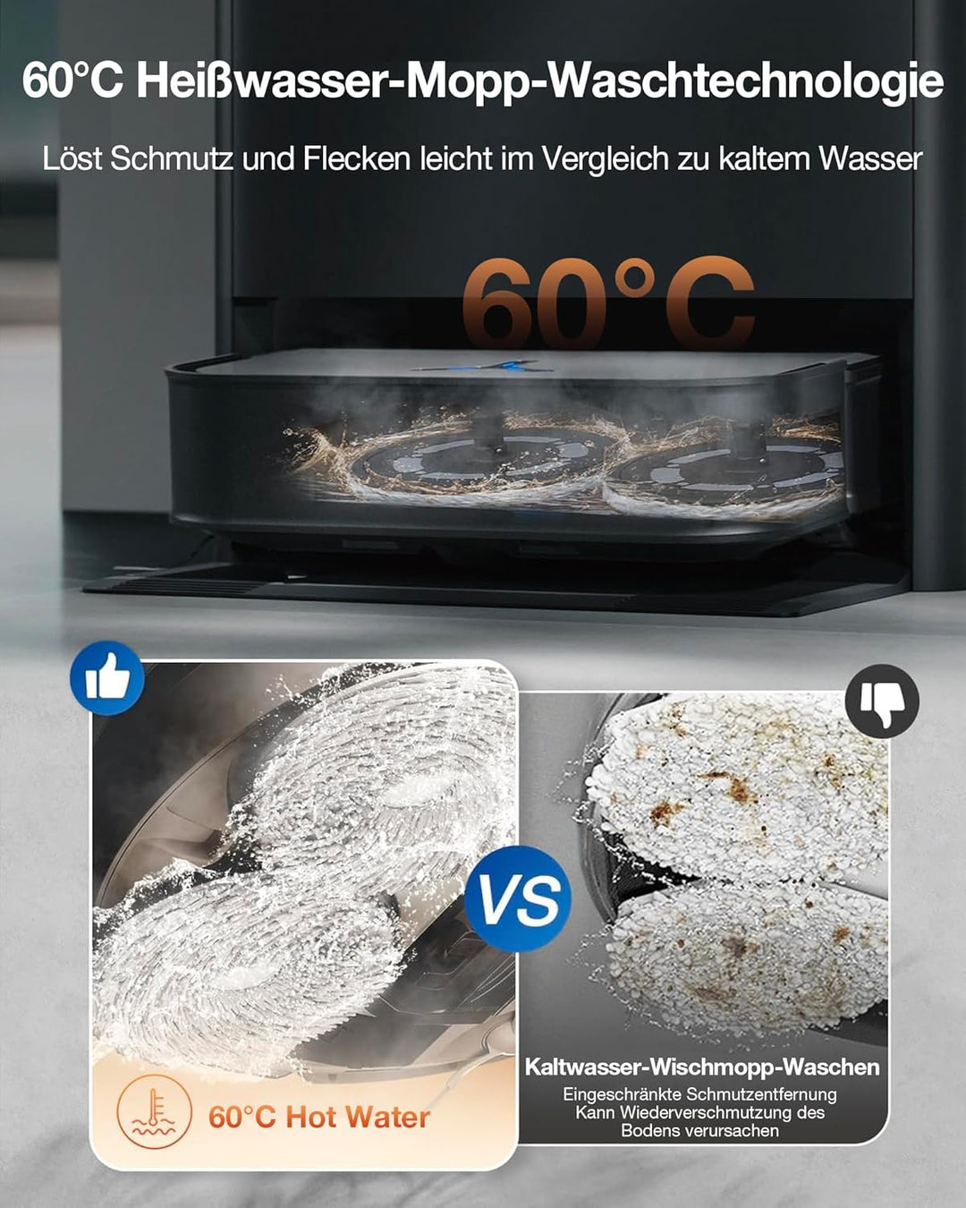 ECOVACS DEEBOT X2 Combo Saugroboter mit Wischfunktion 8700Pa mit Handstaubsauger, doppelte automatis