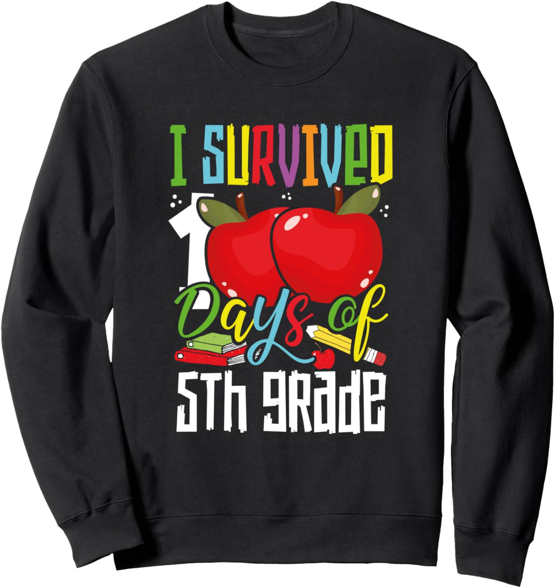 I Survived 100 Days of 5th Grade Kids 100th Day School Gift Sweatshirt