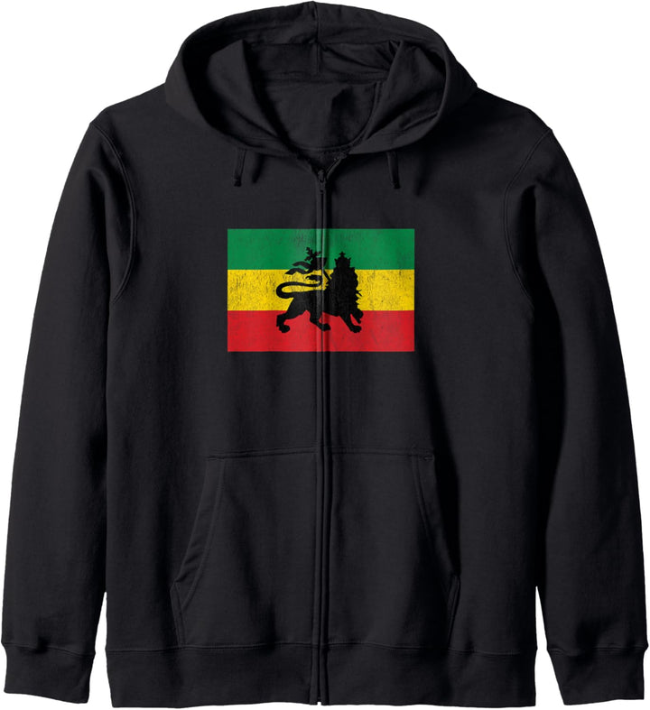 Rastafari Flagge Löwe von Juda Afrika Kapuzenjacke