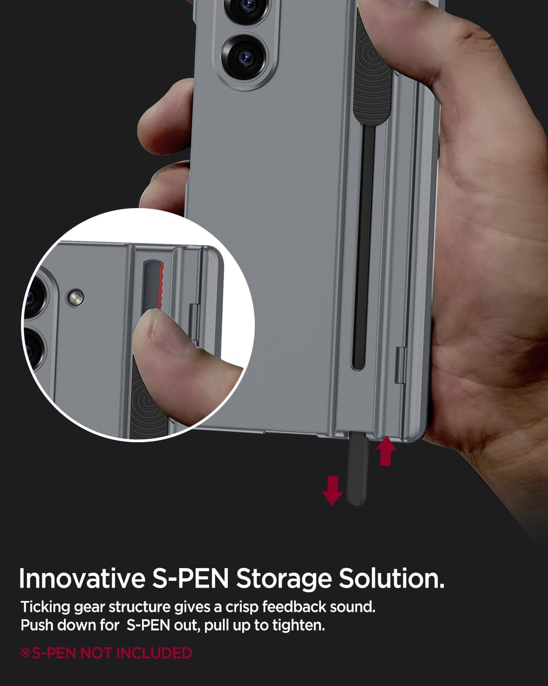 Miimall Kompatibel mit Samsung Galaxy Z Fold 6 Hülle mit S-Pen Slot+Scharnierschutz, HD Displayschut