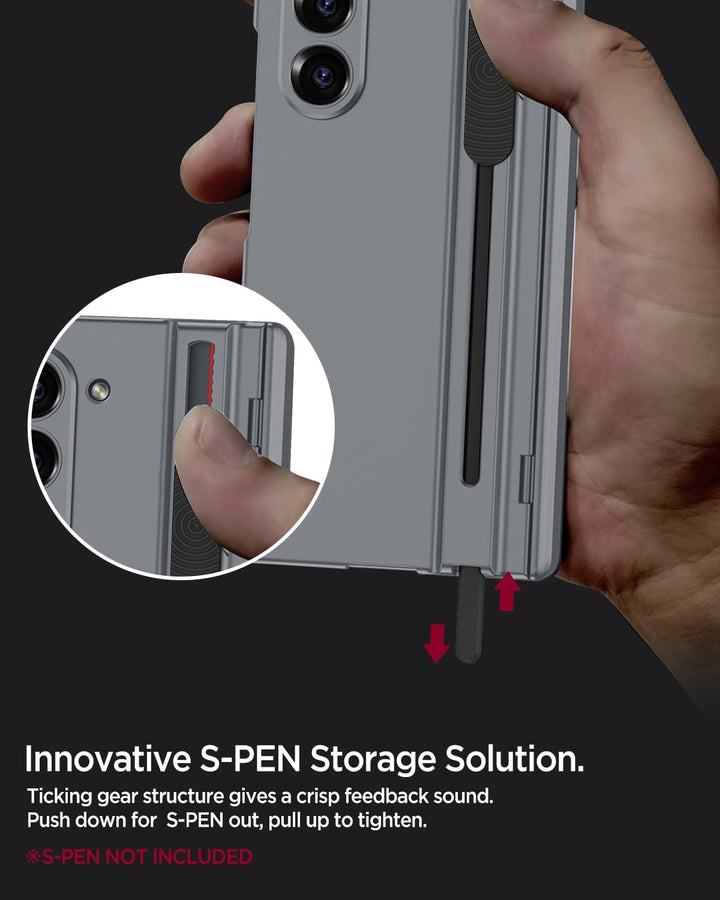 Miimall Kompatibel mit Samsung Galaxy Z Fold 6 Hülle mit S-Pen Slot+Scharnierschutz, HD Displayschut