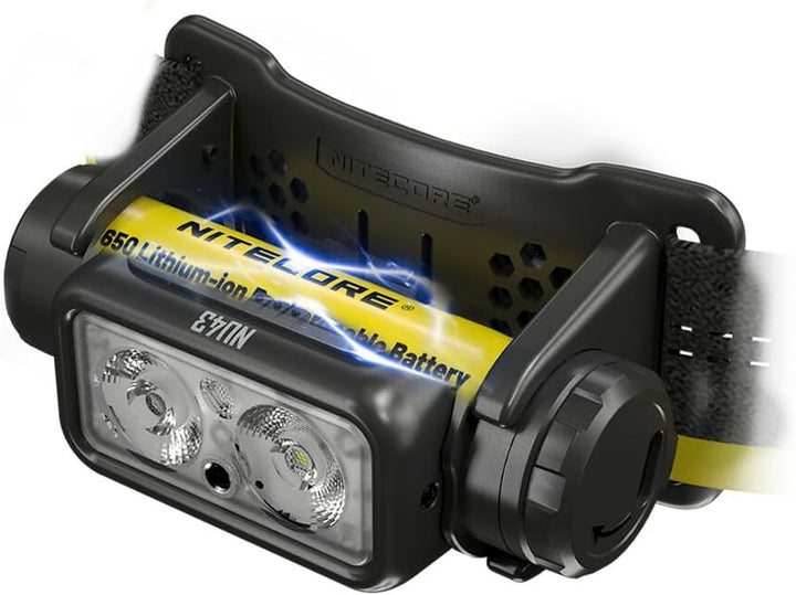 Nitecore Stirnlampe NU43, leicht, USB-C-aufladbare LED Kopflampe, 1400 Lumen, 130 m Leuchtweite, Rot