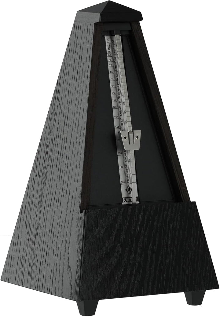 Wittner Metronom 819 Holzgehäuse mit Glocke Taktell Pyramidenform Eiche schwarz matt, schwarz matt