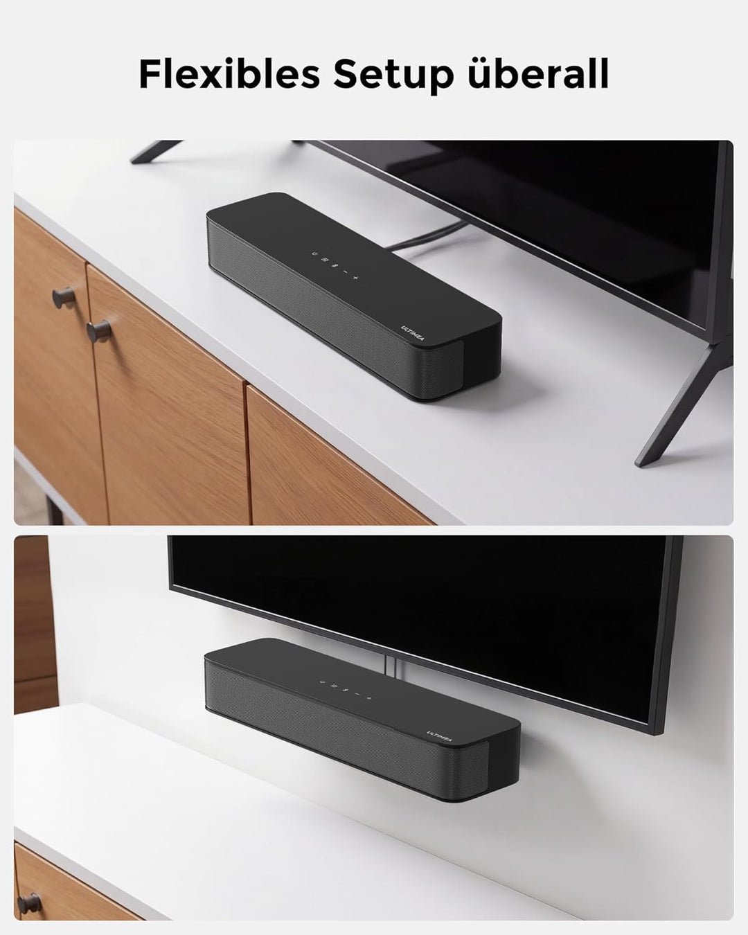 ULTIMEA 2.1 Soundbar für TV Geräte mit integriertem Subwoofer, APP-Steuerung, 132W All-in-One PC Sou