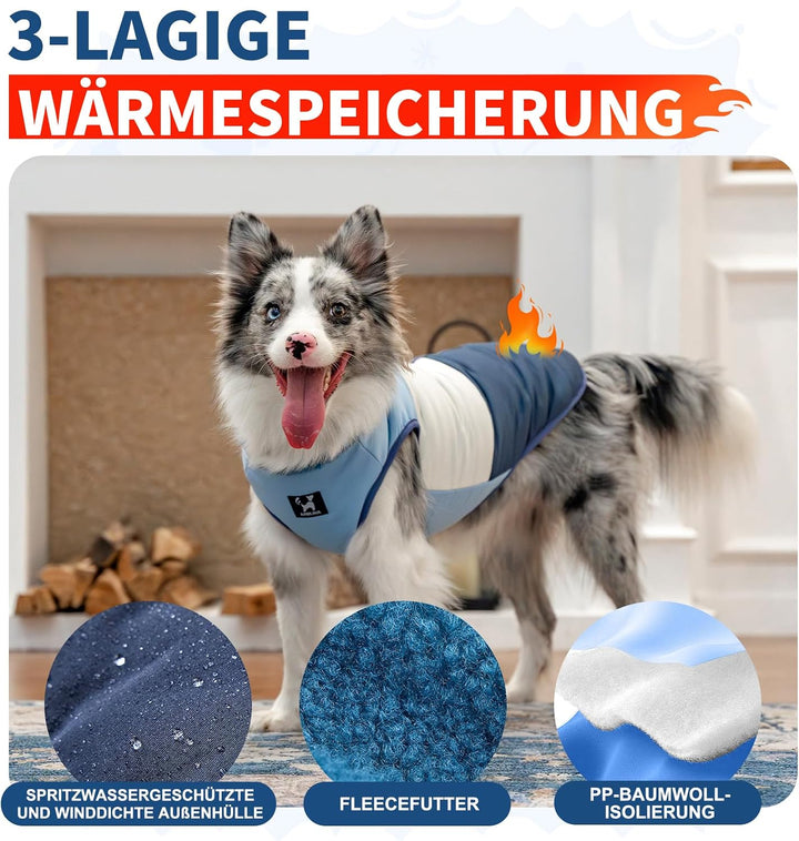 Arblina Hundemantel, Wasserdichter Wintermantel Hund mit Fleece-Futterung für Mittelgrosse &amp; Grosse