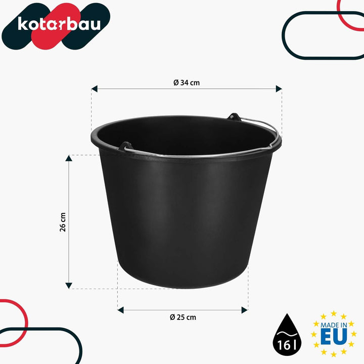 KOTARBAU 20er Set Baueimer 16L aus Kunststoff Putzeimer Mörteleimer Zementeimer Wassereimer Gartenei
