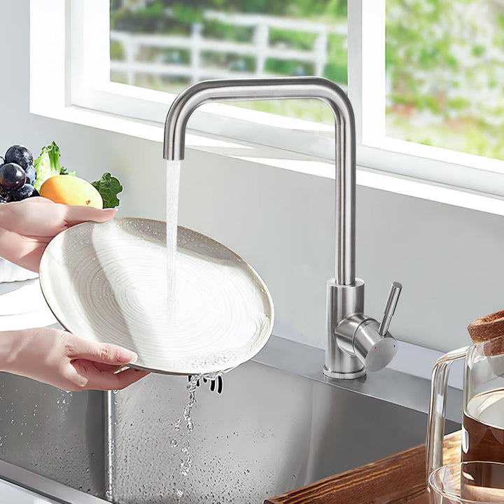 BONADE Wasserhahn Küchenarmatur aus SUS304 Edelstahl Gebürsteter Nickel, 360° Schwenkbereich Armatur