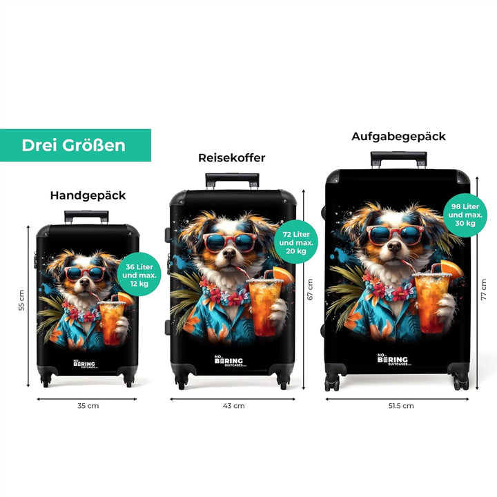 NoBoringSuitcases.com® Koffer XL Gross 77x51.5x28 cm Reisekoffer mit 4 Rollen Leicht Trolley Hartsch