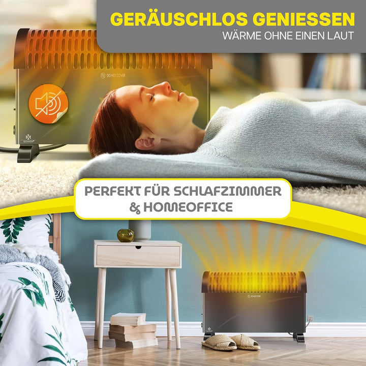 KESSER Konvektor 2000 Watt Heizgerät, 24h Timer | mit Frostwächter | stufenlose Thermosteuerung | Tu
