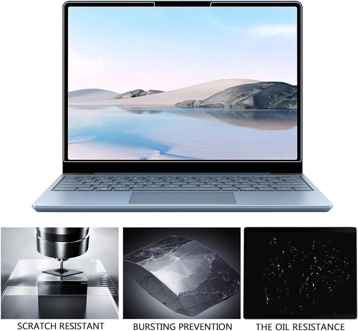 Adeway [2 Stück Gehärtetem Glas Displayschutzfolie für Surface Laptop Go 3/2/1 12.4 inch (2023 Relea