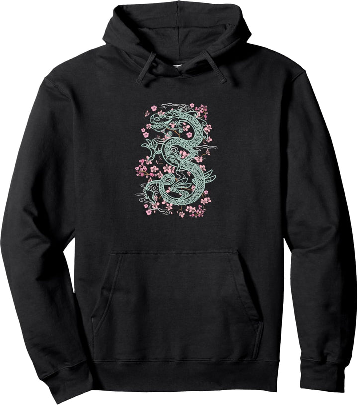 Disney Mulan Mushu Floral Outline Pullover Hoodie