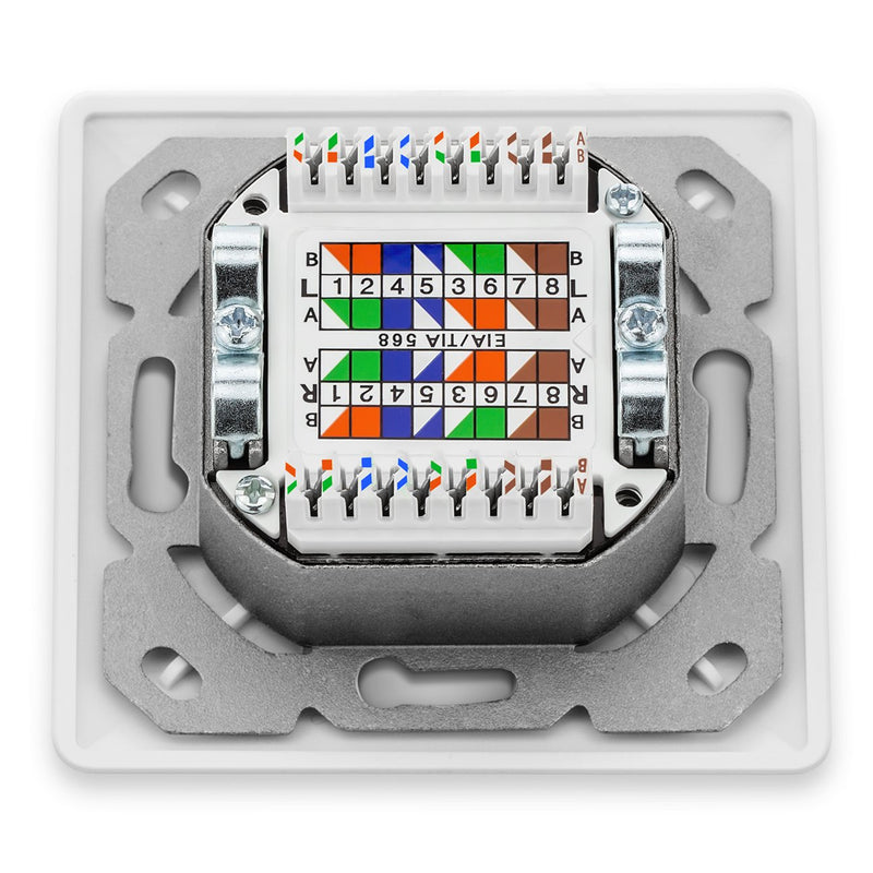 deleyCON 4x CAT 6 Universal Netzwerkdose - 2x RJ45 Port - Geschirmt - Aufputz oder Unterputz - 1 Gig