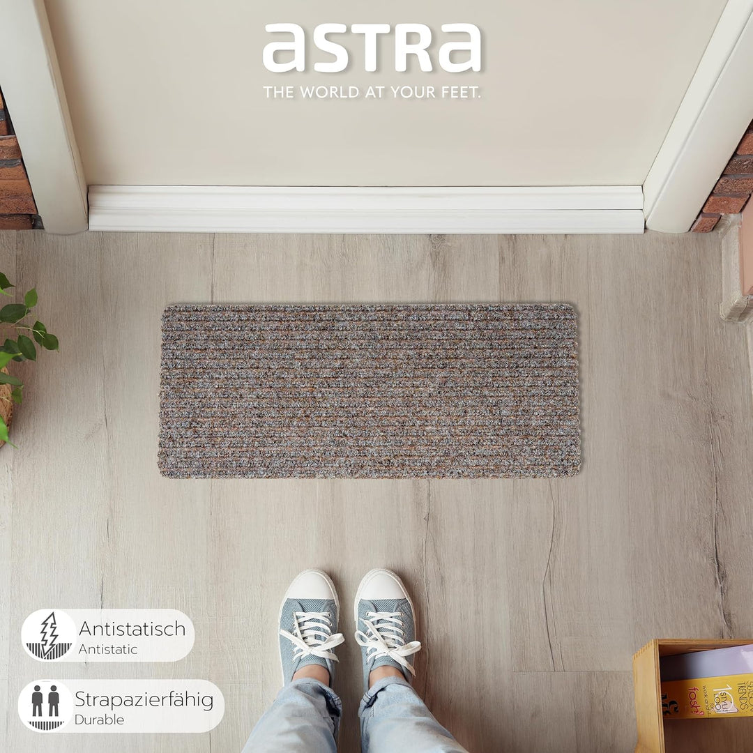 Astra Fussmatte innen beige Schmutzfangmatte rutschfest – Türmatte 25x60 cm 3er Set wasserabweisend