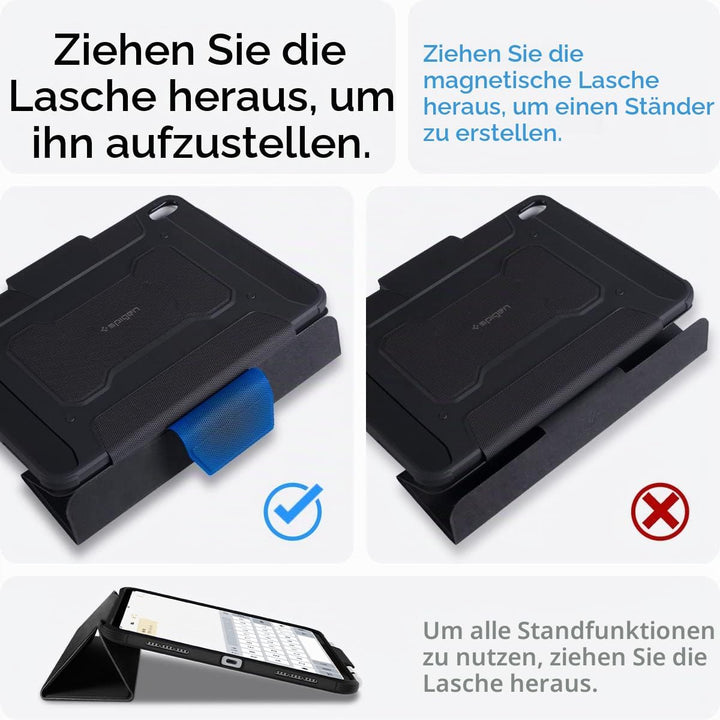 Spigen Rugged Armor Pro Hülle Case kompatibel mit iPad 10. Generation 2022 10,9 Zoll -Schwarz