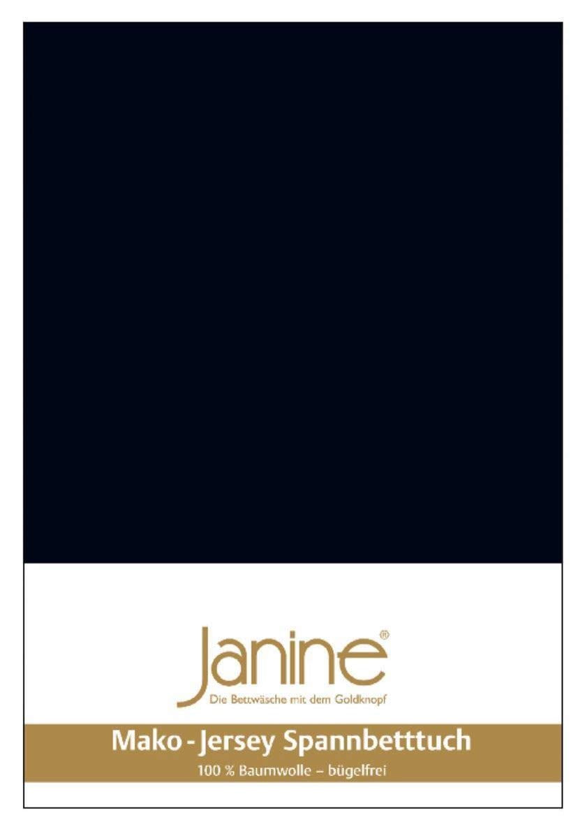 Janine Spannbetttuch 5007 Mako Jersey 140/200 bis 160/200 cm schwarz Fb. 98 140/200 cm - 160/200 cm