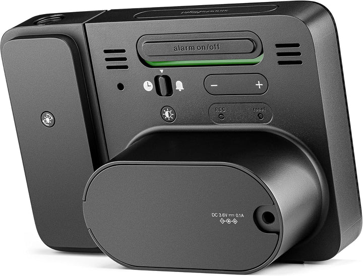 Braun Digitaler Funk-Projektionswecker für die mitteleuropäische Zeitzone (DCF) mit negativem LCD-Di