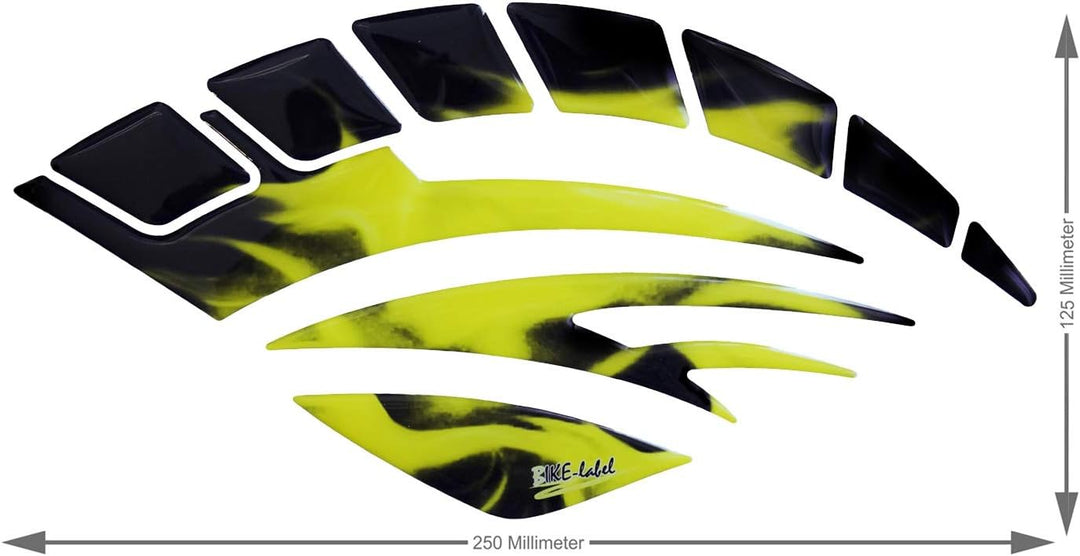 BIKE-label Tankpad Seitentank Flame Gelb Flammen kompatibel für Suzuki 810016