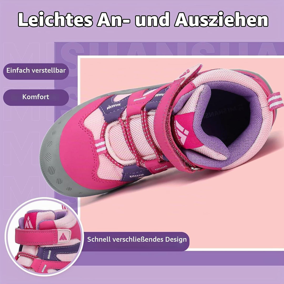 Mishansha Kinder Wanderschuhe Trekkingschuhe Mädchen Leicht rutschfest Outdoorschuhe Turnschuhe Gr.2