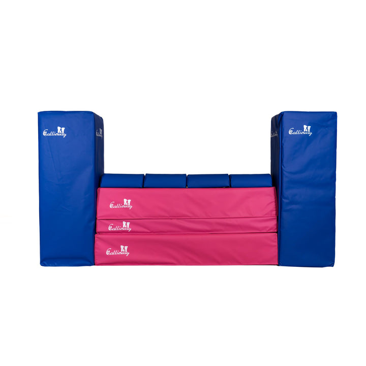Callieway Turnier Agility Mauer „Bounce Over - Soft“ – alle FCI Sprunghöhen (Fuchsia/blau), fuchsia/