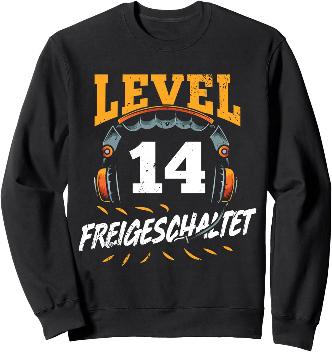 Level 14 Freigeschaltet 14 Jahre Gamer Geburtstag Geschenk Sweatshirt