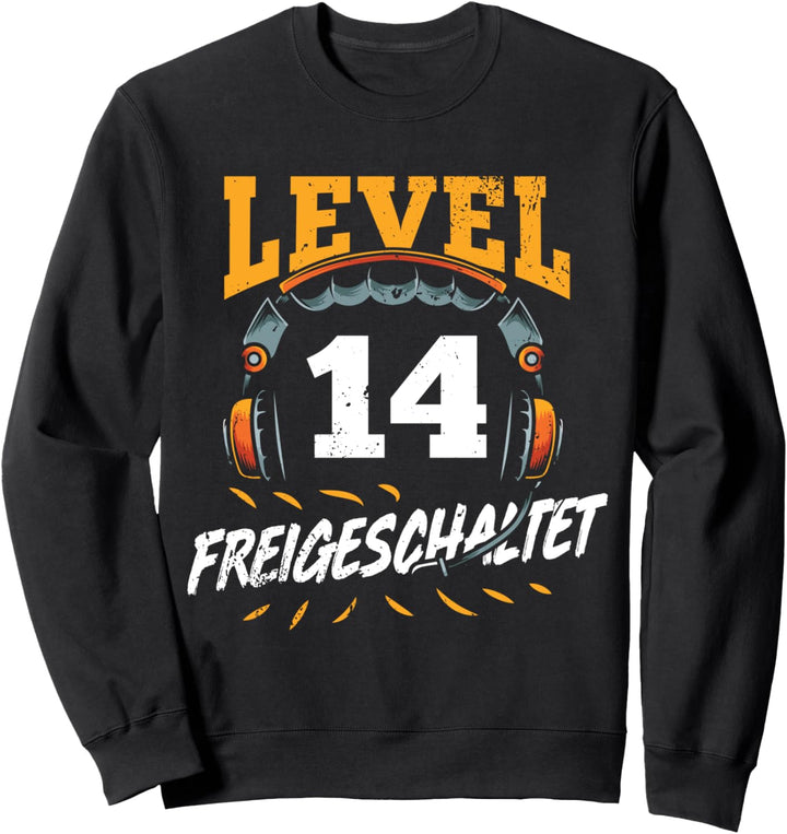 Level 14 Freigeschaltet 14 Jahre Gamer Geburtstag Geschenk Sweatshirt