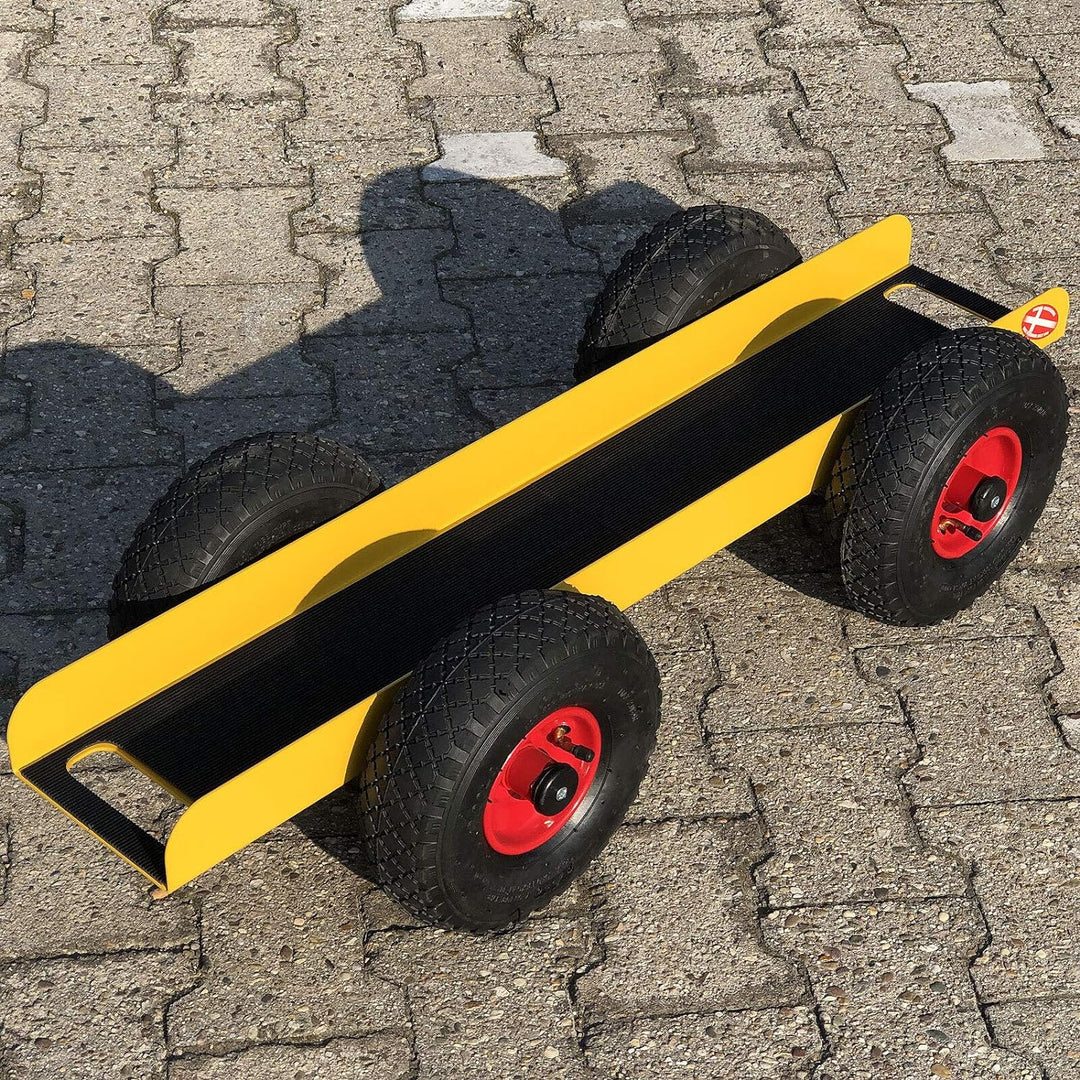 Ravendo Plattenwagen 4 Rad 300 Kg Länge 98,5 cm Schwerlast Lasten Karre Transportkarre Luftreifen Ma