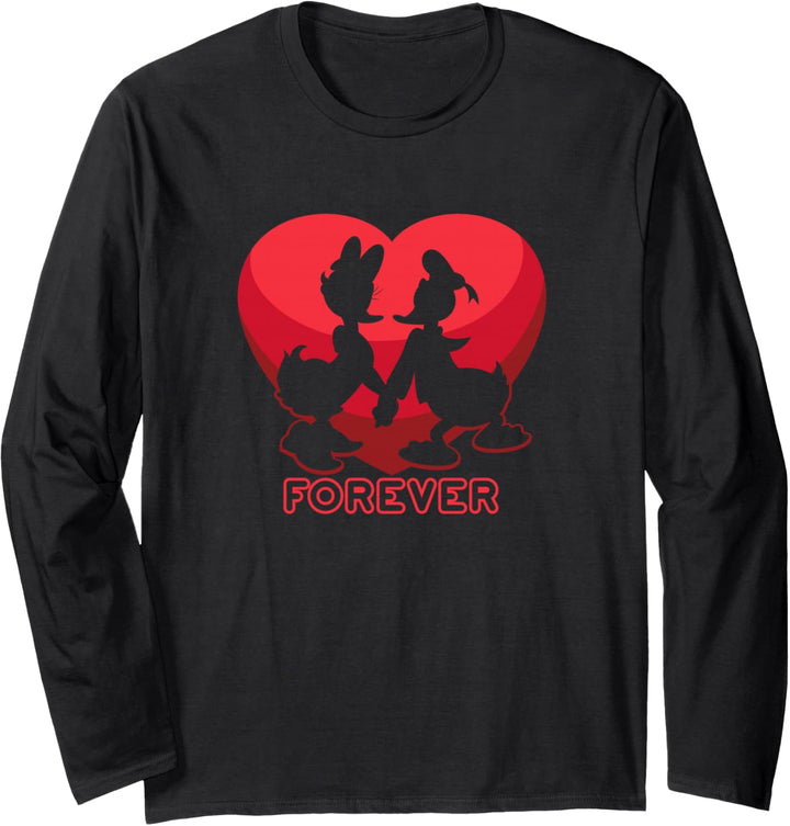 Disney Donald and Daisy Duck Forever Heart Valentine's Day Langarmshirt
