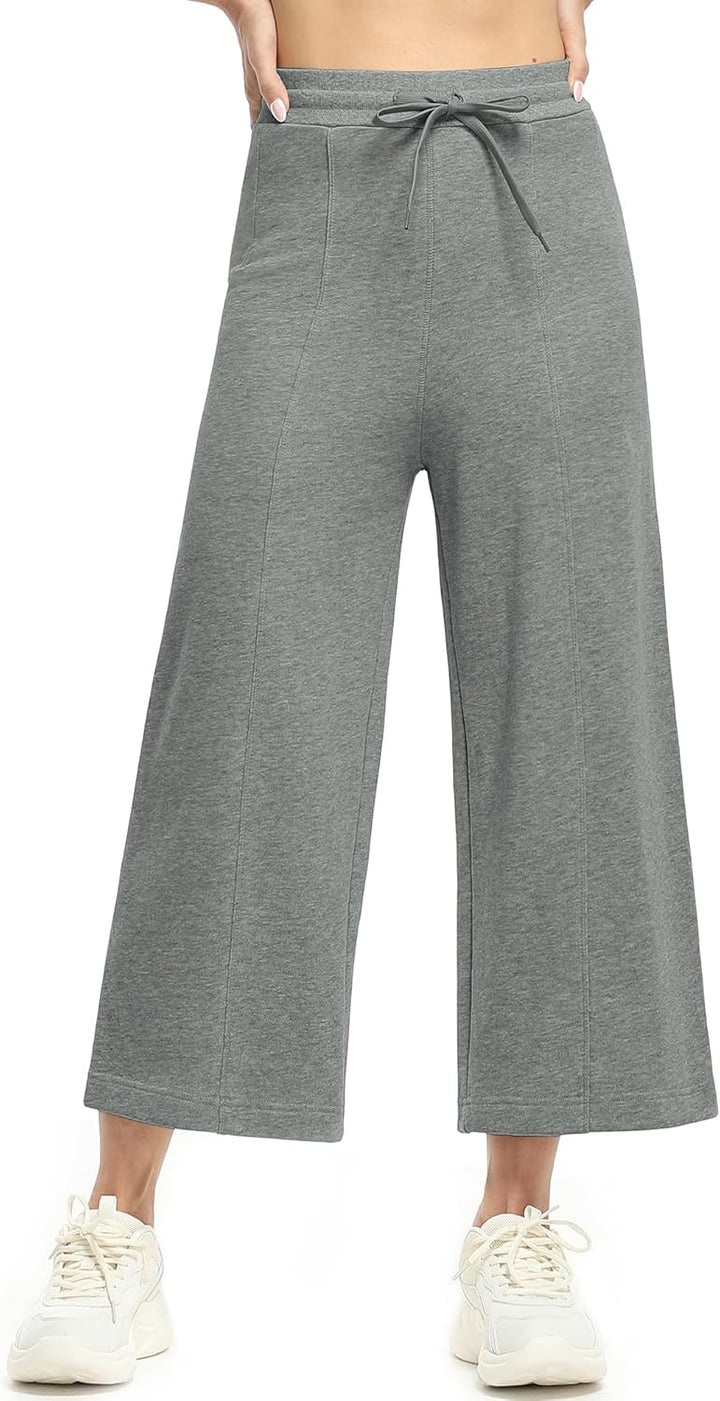 icyzone Damen Warme Gefütterte Jogginghose Thermo Fleece Cropped Sweathose Winter Verdickte Laufhose